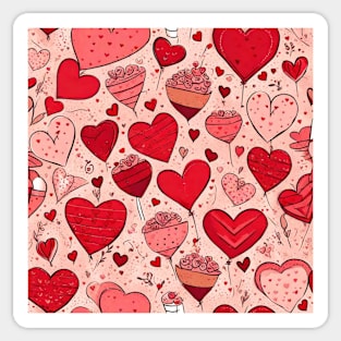 Red hearts pattern gift ideas Sticker